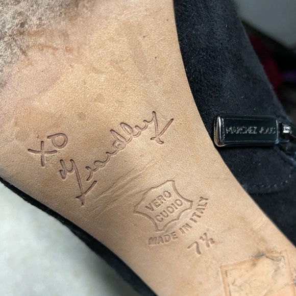 Marchez Vous heeled ankle boots black suede made in Italy women’s size 7 1/2 - Picture 7 of 9